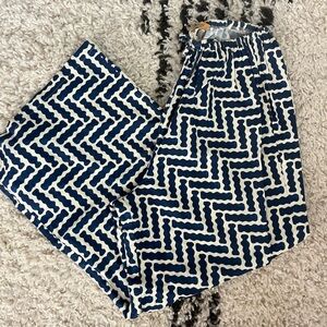 Top and pants set Verge Girl Blue and White linen print